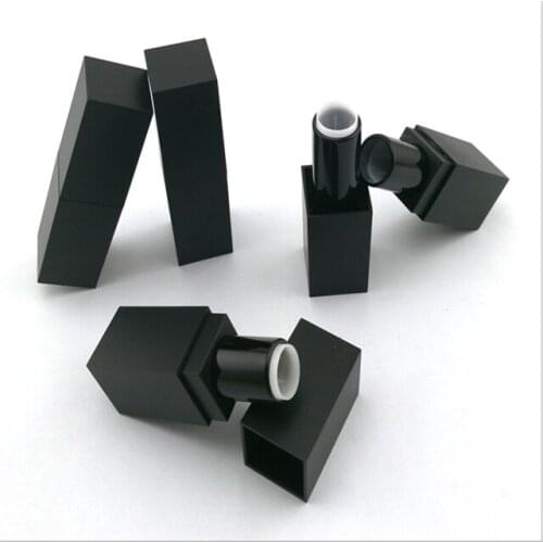 100ps/lot 4g Empty Black Lipstick Tube Cosmetic Utensil lipstick container Elegant Magnetic MATT lipstick with logo printing