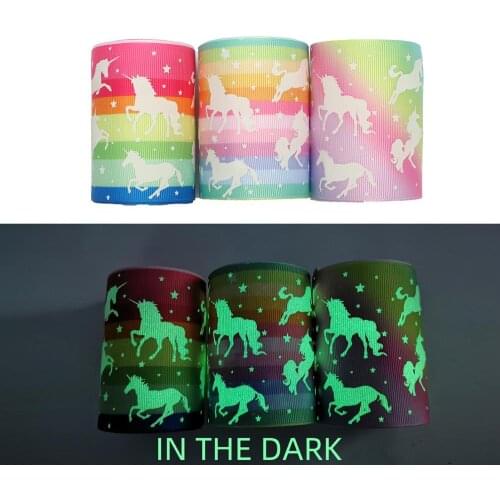 19823,75mm New Fluorescence Color cartoon Printed grosgrain Ribbons,2 yards DIY handmade Headwear Gift wrapping