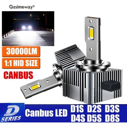 2PCS Car Light D1S LED D3S D2S D4S D5S D8S Canbus Headlight D1R D2R D3R D4R Bulb 70W 30000LM Kit to Replace HID Conversion Lamps