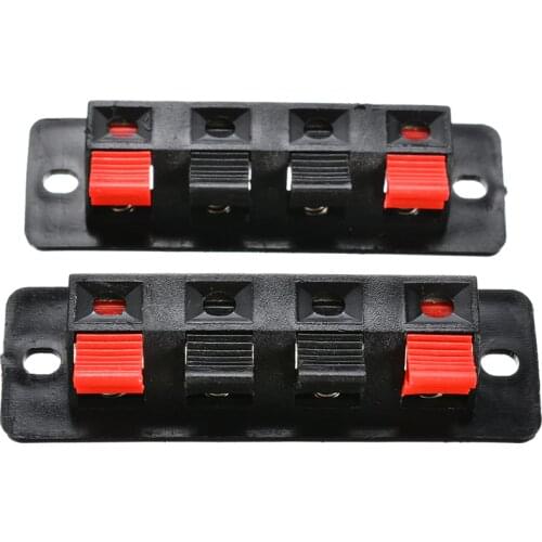 2pcs/lot 4 Positions Speaker Connector Terminal Push In Jack Spring Load Design Audio Speaker Terminals Panel Connectors