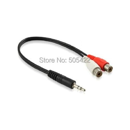3.5mm audio Stereo jack plug Male to 2 RCA Female M/F switch Y-Splitter Cable adapter for MP3/computer/laptop