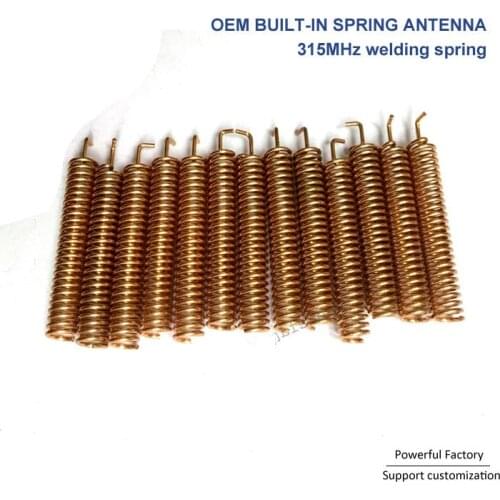 Customized Phosphor Bronze/bronze 2.5dbi Spring 315Mhz Coil Antenna Internal PCB Board Welding 10PCS/Batch