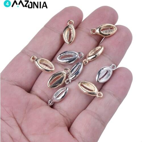 50/100/150pcs 9x17mm Plated CCB Acrylic Shell Charms Pendant Spacer Beads For Jewelry Making Diy Bracelet Necklace Accessories
