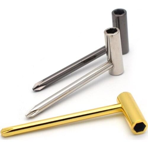 50pcs Guitar Truss Rod Wrench 1/4" 6.35mm With Phillips Screwdriver on Handle for Taylor Guitar Black Gold Silver Color