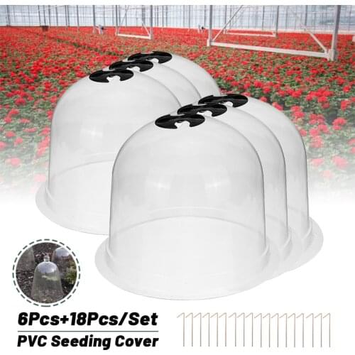 6pcs 10" Reusable Plastic Greenhouse Garden Dome Plant Covers Frost Guard Freeze Protection