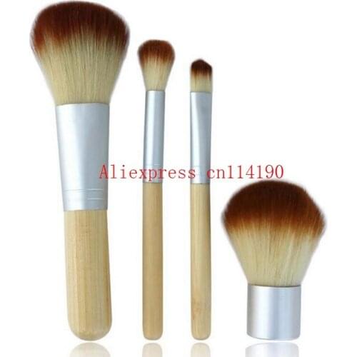 Brand new 4pcs/set Earth-Friendly Bamboo Elaborate Makeup Brush Sets makeup brush kits tools facial brush