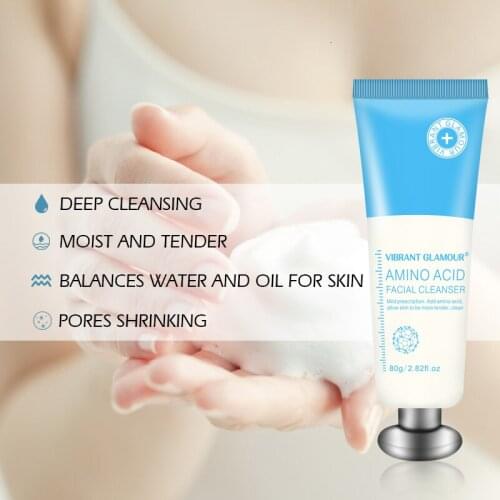 Amino Acid Facial Cleanser Shrink Pores Removing Acne Oil Control Nourish Whitening Lift Firming Facial Care 80g