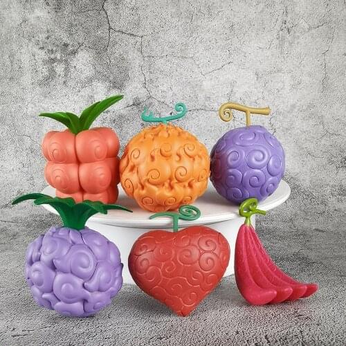 Anime One Piece Devil Fruit Ace Flame-Flame Fruit & Luffy Gum-Gum Fruit PVC Figure Toys
