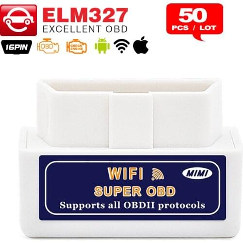 50PCS/Lot ELM327 WIFI with PIC18F25K80 chip V1.5 mini ELM 327 Auto diagnostic-tool OBD 2 code reader for Android & IOS System