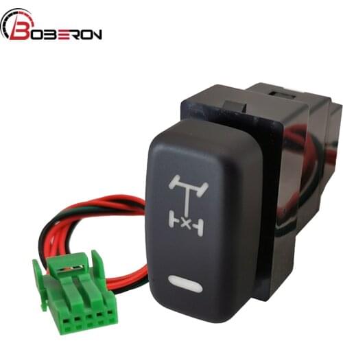 1PC LED Car Rear Diff Lock Push Switch Button with Wire Red LED Light For Mitsubishi Pajero V73 V93 V97