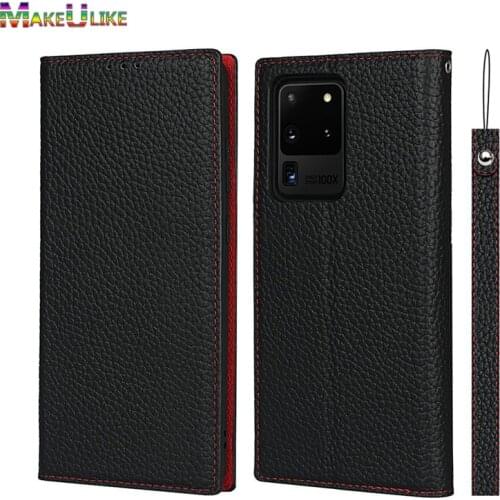 Genuine Leather Flip Case For Samsung Galaxy S20 Plus Ultra FE Case Luxury Wallet Case For Samsung S20Plus S20FE Cover