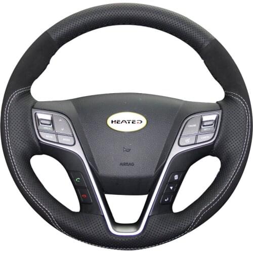 Braiding Cover for Steering Wheel for Hyundai Santa Fe 2013-2018 ix45 2013 2014 2015 2016 Steering Wheel Cover for Hyundai