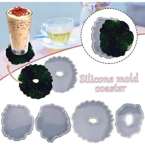 DIY Crystal Epoxy Resin Irregular Ellipse Coaster Mirror Mold Silicone Mould