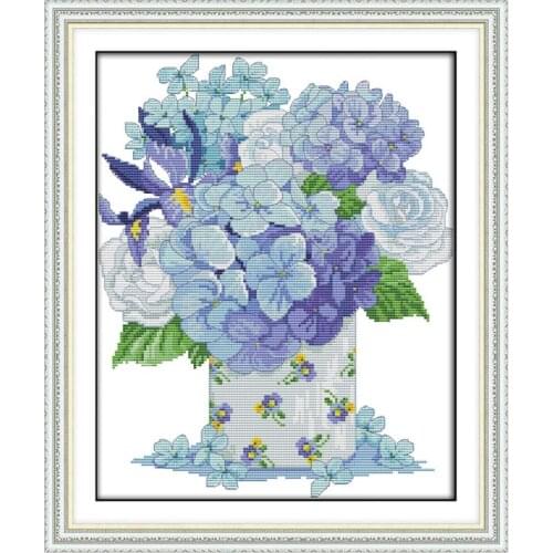 Joy Sunday DIY Handmade Cross Stitch Kits 11&14CT Flowers Pattern Counted Printed Canvas Cross Stitch Kit Embroidery Needlework