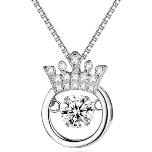 Crown necklace S925 silver crown nimble necklace female jumping pendant item jewelry 18K rose gold chain wholesale