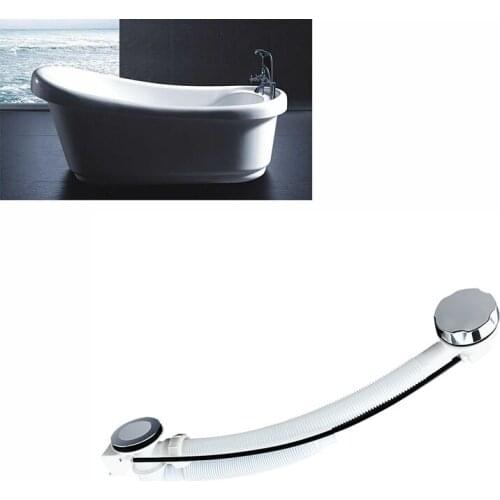 Plastic Concealed Bath Overflow Twist Chrome Handle Up Plug Waste Pop-Up Plug Plastic Bathtub Water Concealed Pipe Strainer