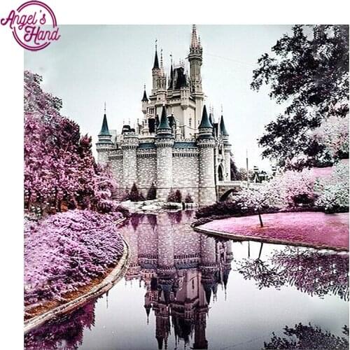 Full,Diamond Embroidery Purple Castle ,5D,Diamond Painting,Cross Stitch,3D,Diamond Mosaic,Needlework,Crafts,Christmas,Gift