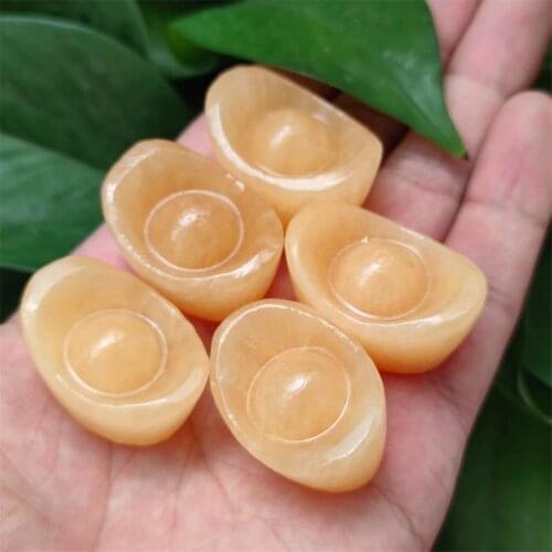 Natural Yellow Topaz Quartz Carved Stone Ingots Shaped Hand Carved Polished Gifts Reiki Healing Home Decor Crystals