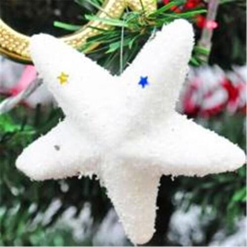 Christmas Tree 6pcs Star Decoration Five-pointed Star Foam Christmas Decorations Beautiful Christmas Ornament Party Supplies