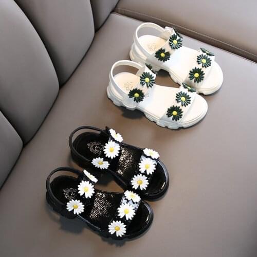 New 2020 summer Big girls flowers sandals EVA Children PU leather princess shoes Patent Leather Sunflowers beach shoes
