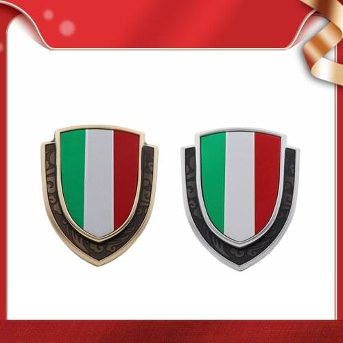 Shield Styling Italian Italy National Flag Fender Side trunk Nameplate Decal Emblem Badge Sticker