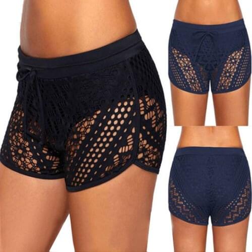 StylishBar Women Swimming Shorts Pants Beach Shorts Swimwear Ladies Hollow Out Lace Swimsuits Shorts Swimming Beachwear 2020 Sea