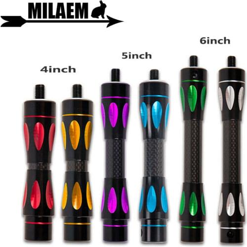 Archery Carbon Stabilizer 4/5/6inch Short Extender Bar Balance Rod Stabilizer Outdoor Sports Compound Bow Shooting Accessories