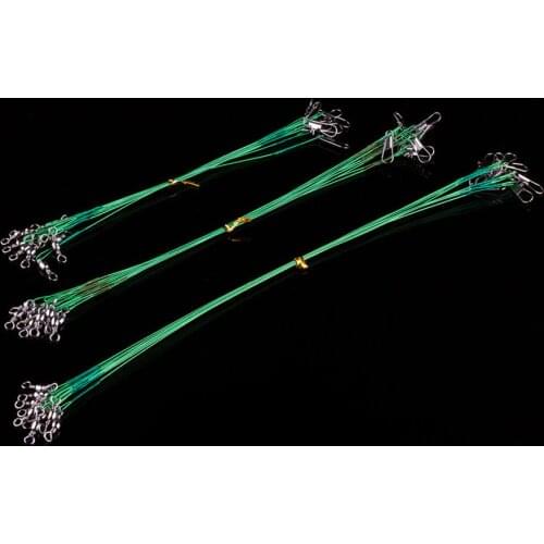 WALK FISH 20PCS/Lot Fishing Lure Trace Rope Wire Leader Line Swivel Tackle Spinner Shark Spinning With 15CM/20CM/24CM/30CM