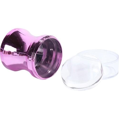 Mirror Nail Stamper Clear Silicone Head Manicure Scraper Polish Transfer Template Kits with Cap Nail Art Stamping Plate Tools