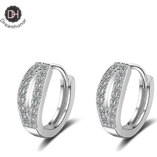 Dreamhonor 925 Sterling Silver Zirconia Crystal Ear Clip Earrings Women Girls Jewelry