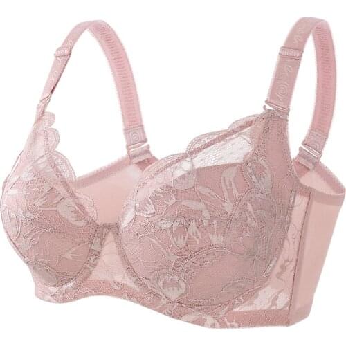 Womens Beauty Lace Bra Plus Size Non Padded Minimizer Bras Full Figure Underwire Brassiere 34 36 38 40 42 44 46 48 B C D E FGH