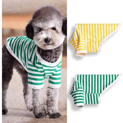 Pet Vest Skin-friendly Elastic Cotton Puppy Striped Vest for Spring
