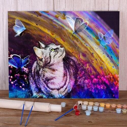 Animal Butterfly Flower Paint By Numbers Set Acrylic Paints 40*50 Picture By Numbers Photo Handmade Kids Handicraft Drawing