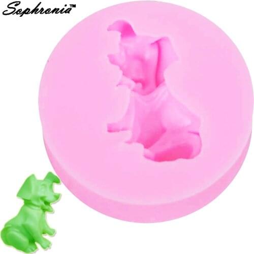 Sophronia 1PCS 3D Carton Dog Silicone Fondant Cake Mold Cupcake Jelly Candy Chocolate Decoration Baking Tool M561, 7*7*1.4cm