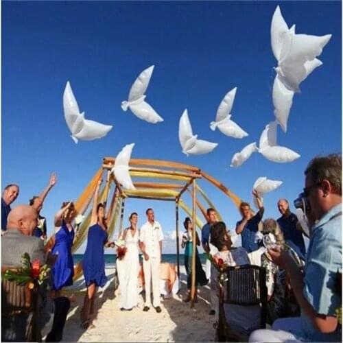 10Pcs Wedding Party Decoration White Dove Balloons Peace Pigeons Balloon Bridal Decors Helium Globos Baby Shower Home Decors