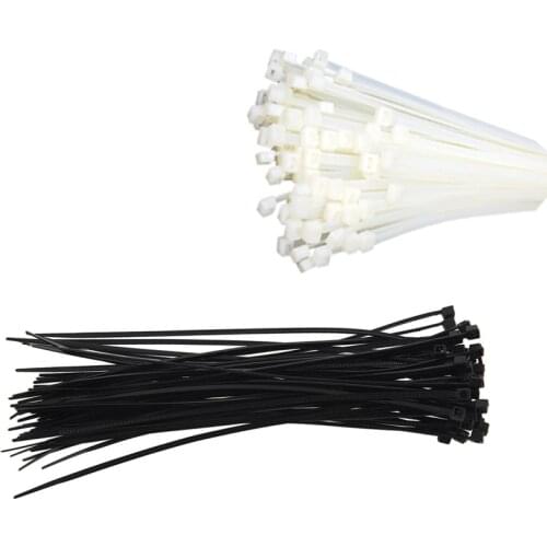100Pcs Cable Ties Cable Tie Wraps / Zip Ties Size:140 mm x 2.5 mm White & Black