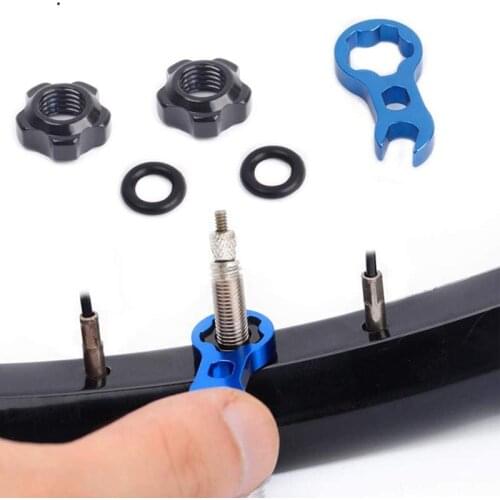 2pcs/Set Bike Presta Valve Nut with Install Wrench Mountain MTB Road Bicycle Tubeless Tire Valve Cap Vacuum Tire Nozzle Lock