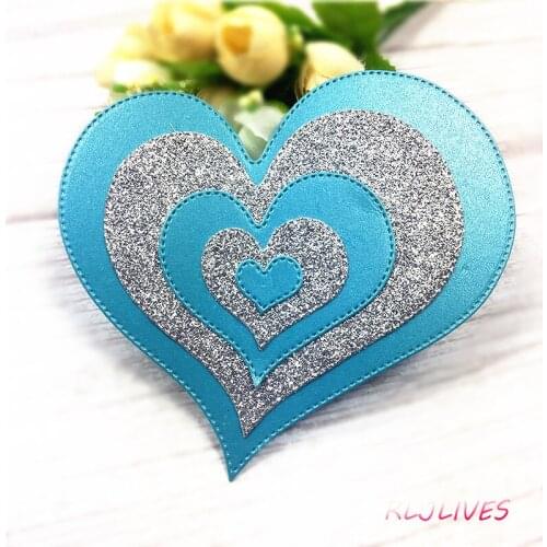 5Pcs/Set Heart Shape Metal Cutting Dies Stencils for DIY Scrapbooking Stamp/photo album Decorative Embossing DIY Paper Cards