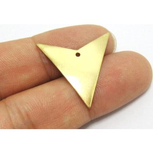 Brass pendant 25mm Raw brass triangle arrow charms R598