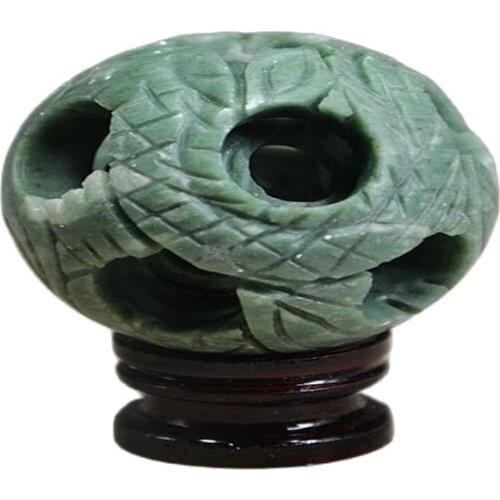 56MM SPLENDIFEROUS CHINESE JADE HAND-CARVED 3 LAYERS PUZZLE BALL