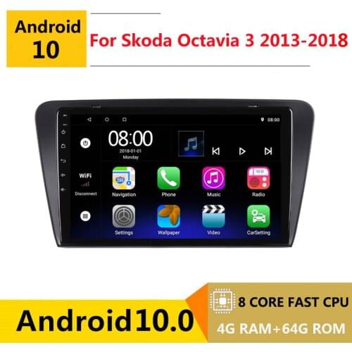2 din 8 core android 10 car radio auto stereo for Skoda Octavia 3 A7 2013 14 15 2016 2018 navigation GPS DVD Multimedia Player