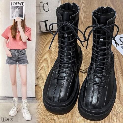 Martin Boots Womens Summer Thin Breathable New Platform White Mesh Hollow Ankle Boots Ladies Summer Sandals and Boots