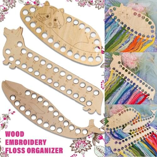 Wood Embroidery Floss Organizer Cross Stitch Natural Thread Storage Tool Handmade Thread Finishing Crafts for Sewing Accessories