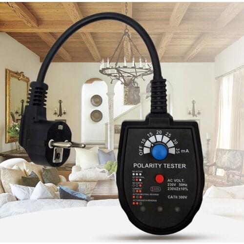 S2001 Socket Detector Power Leakage Detector 3 Phase Polarity Checker Neutral Live Ground Test Tool Voltage Test Socket