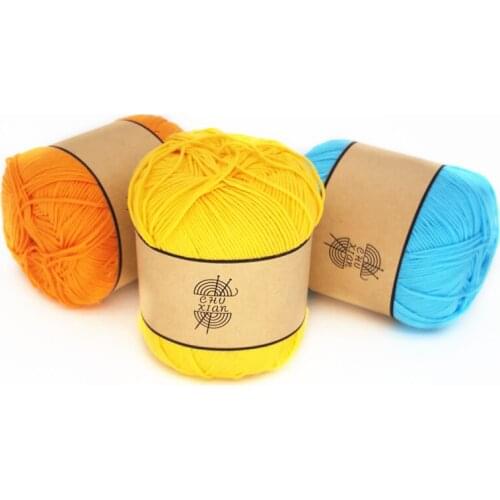 Free Shipping 50g/ball 100% Cotton Baby Yarn For Knitting Baby Sweaters Shoes Hats Yarn A