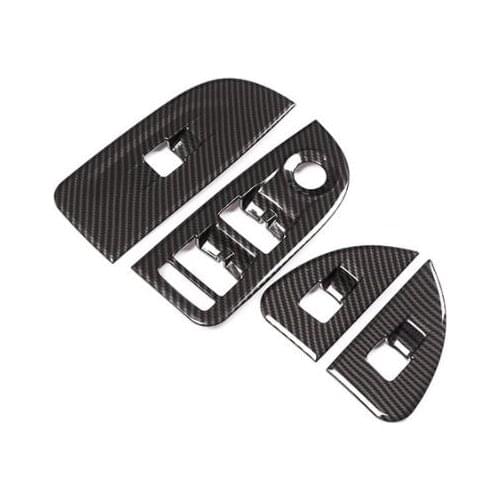 For Alfa Romeo Giulia 2017 Car-styling carbon fiber Window Lift Switch Button Frame Cover Trim Stickers Accessories set of 4pcs