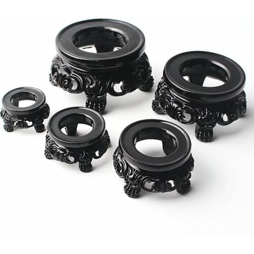 1Pc Crystal Ball Sphere Base Support Caved Black Resin Pedestal CRYSTAL Sphere Holding Statue Decor Gift