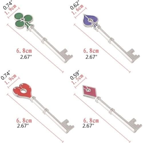 Game Residents Evils Keychain Set RPD Square Plum Heart Key Police Playing Cards