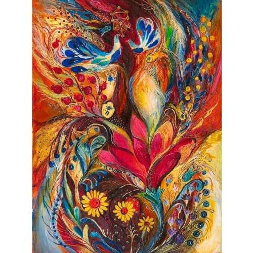 GATYZTORY Diy Painting By Number Landscape 60x75cm Paint By Numbers On Canvas Phoenix And Flowers Picture By Numbers Home Decor