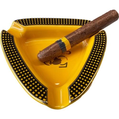 COHIBA Ceramic Cigar Ashtray Single Cigarate Holder Round Ash Slot Portable Outside Tobacco Travel Ash Tray